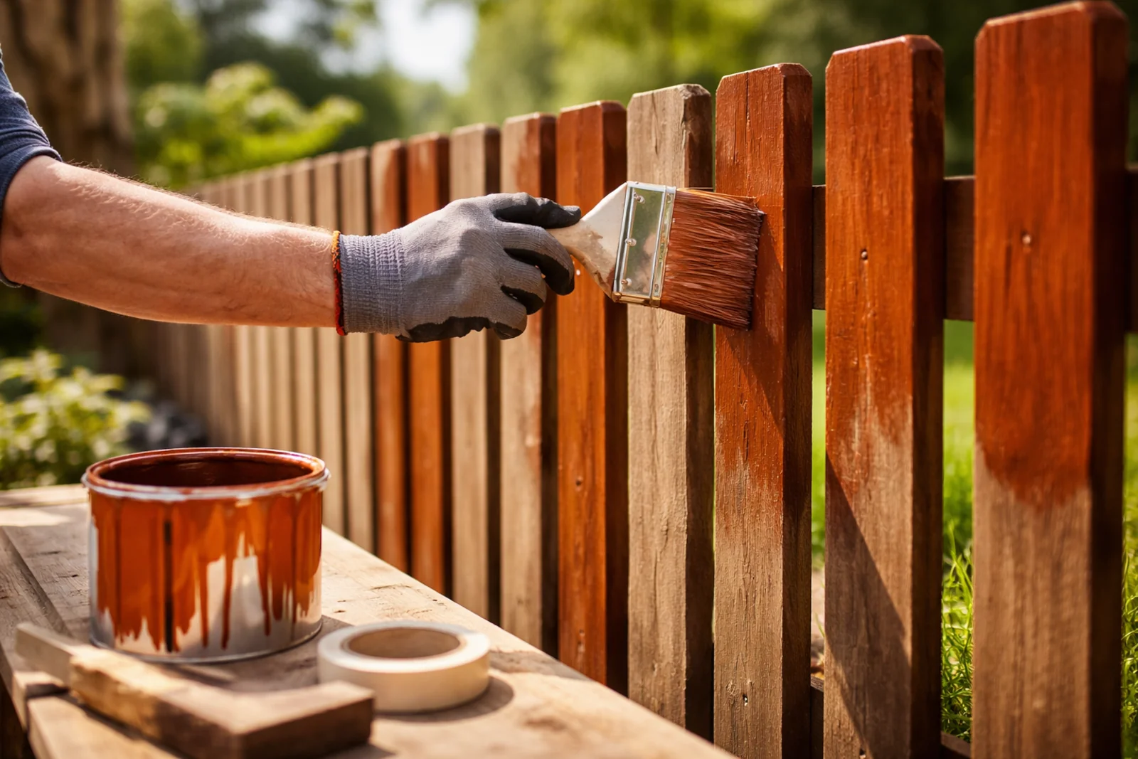 Jak pomalować drewniany płot – malowanie ogrodzenia pędzlem krok po kroku