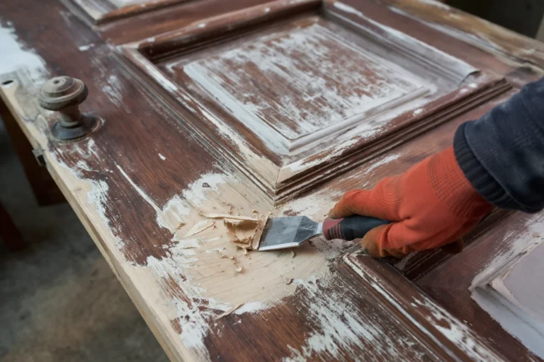 Renowacja starych drewnianych drzwi podczas samodzielnego odnawiania skrzydła w domowym warsztacie