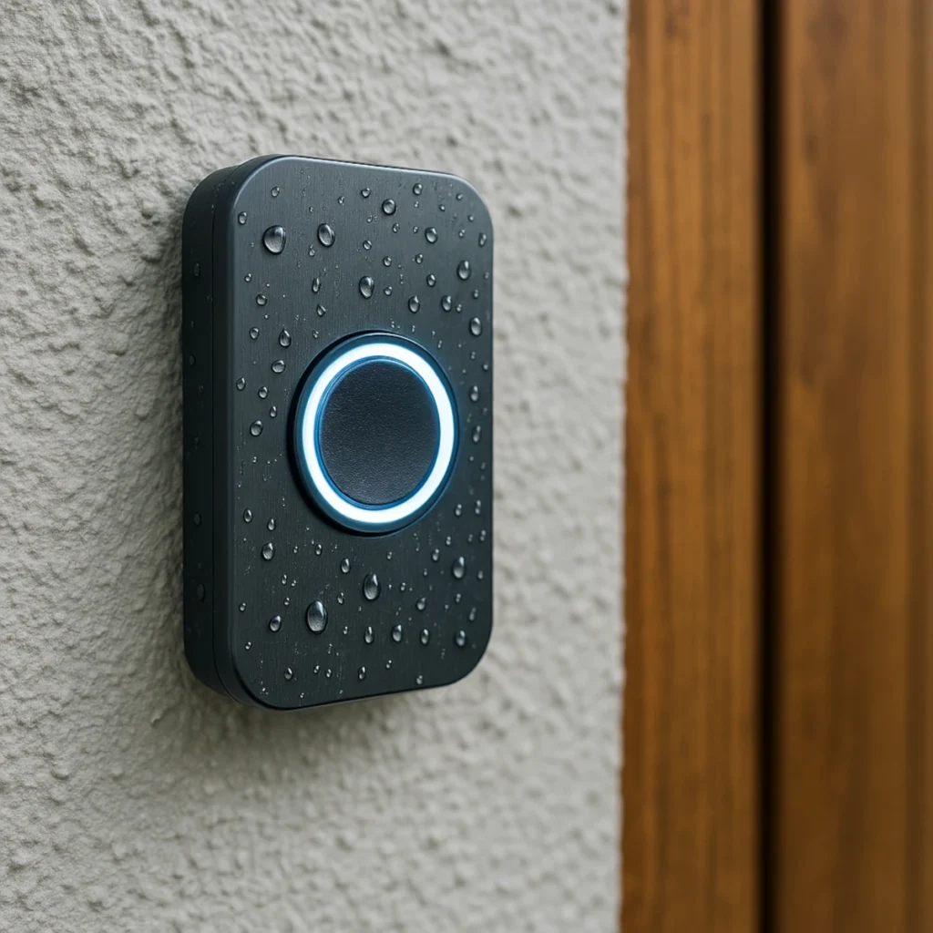 Dzwonek do drzwi bezprzewodowy z podświetleniem LED, montaż na elewacji, odporność IP55