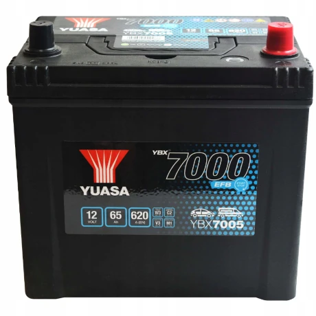 Akumulator samochodowy Yuasa YBX7005 EFB 12V 65Ah 620A – nowoczesna technologia do aut z systemem start-stop