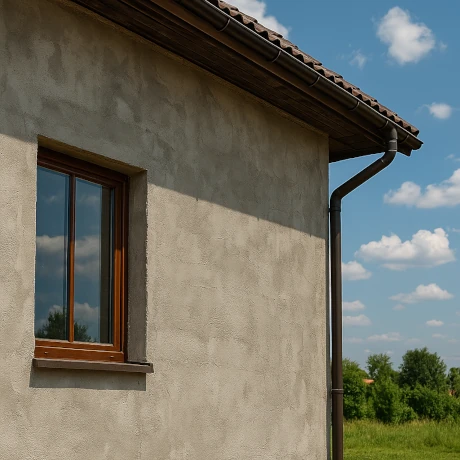Dom z surową, niepomalowaną elewacją z betonu